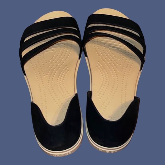 NWOB Crocs womens Tulum Open Flat Black Size 8 - Picture 4 of 8